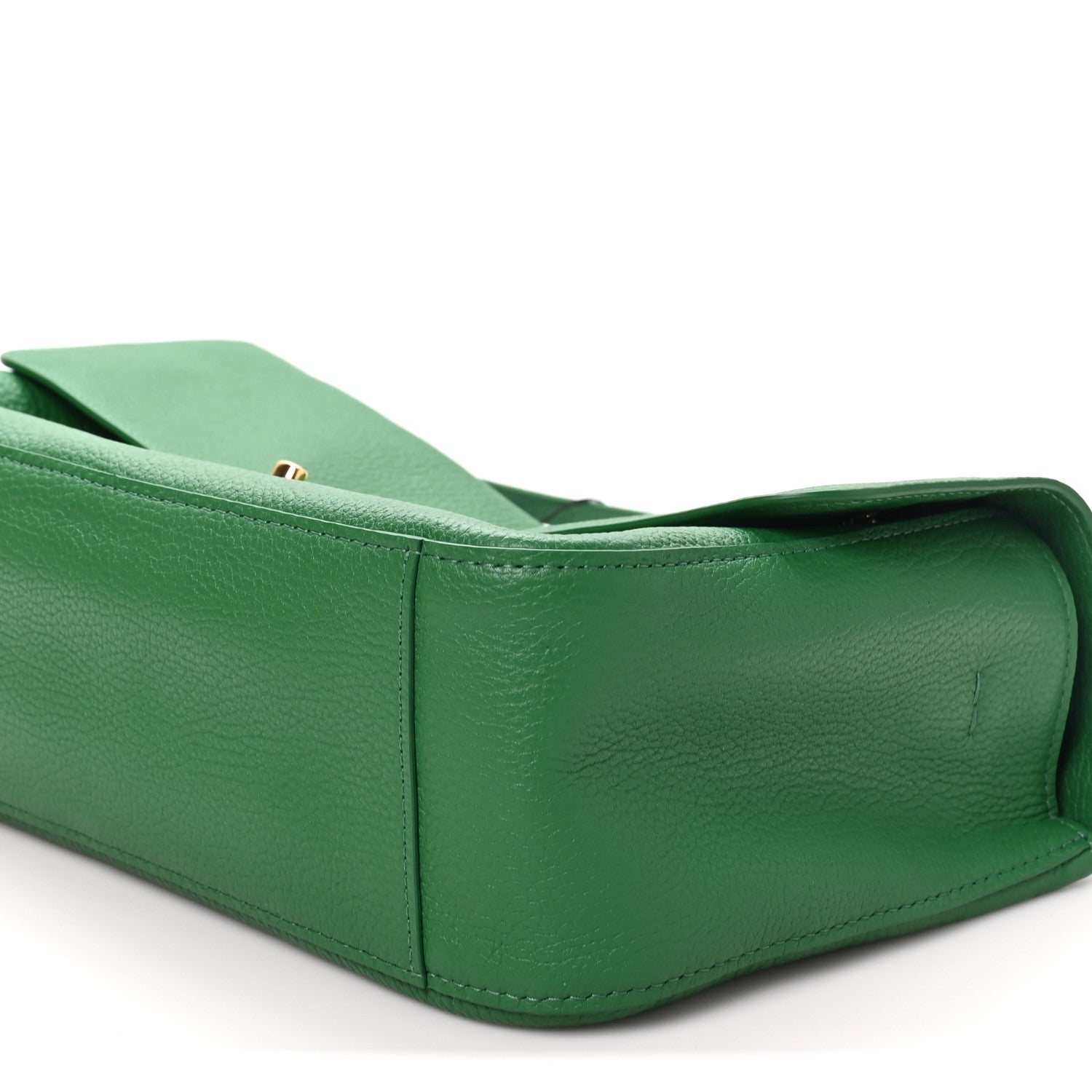 Grained Calfskin Small Souplissimo Maxi Flap Green