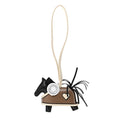Milo Lambskin Grigri Rodeo Robeo Coeur Bag Charm PM Black Craie Etoupe