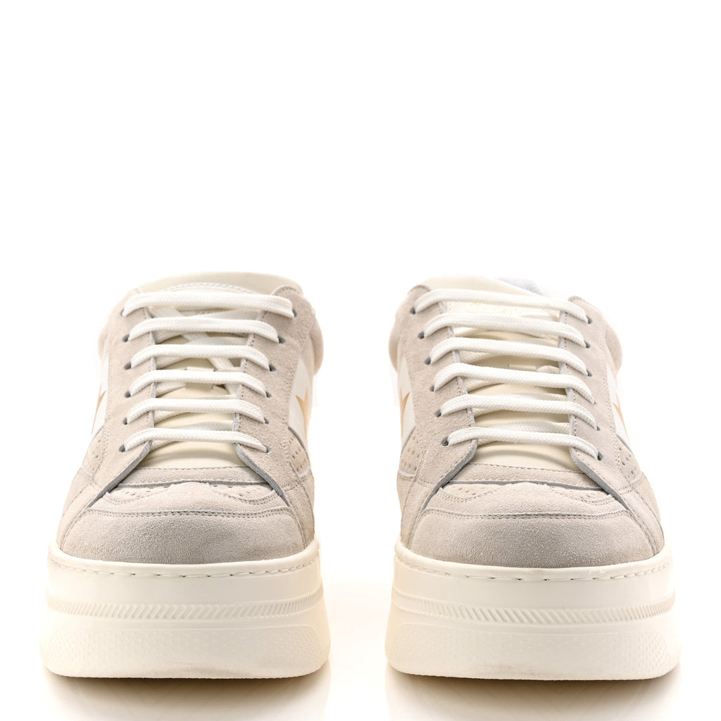 Suede Calfskin Dior Star Ors Platform Sneakers White Black 39 Light Beige White