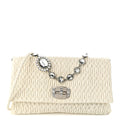 Nappa Matelasse Crystal Flap Clutch White
