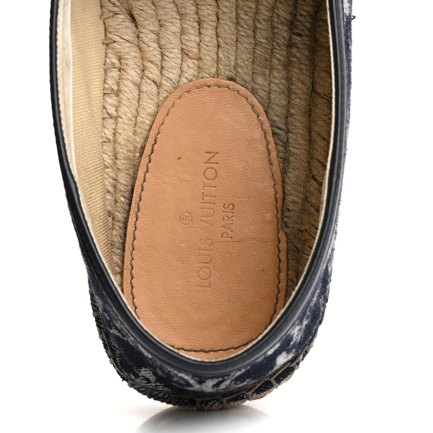 Monogram Denim Espadrille Flats 8.5 Blue