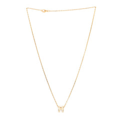 Lacquered Gold Mini Pop H Pendant Necklace White