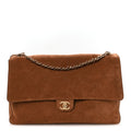Suede Calfskin Souplissimo Maxi Flap Camel