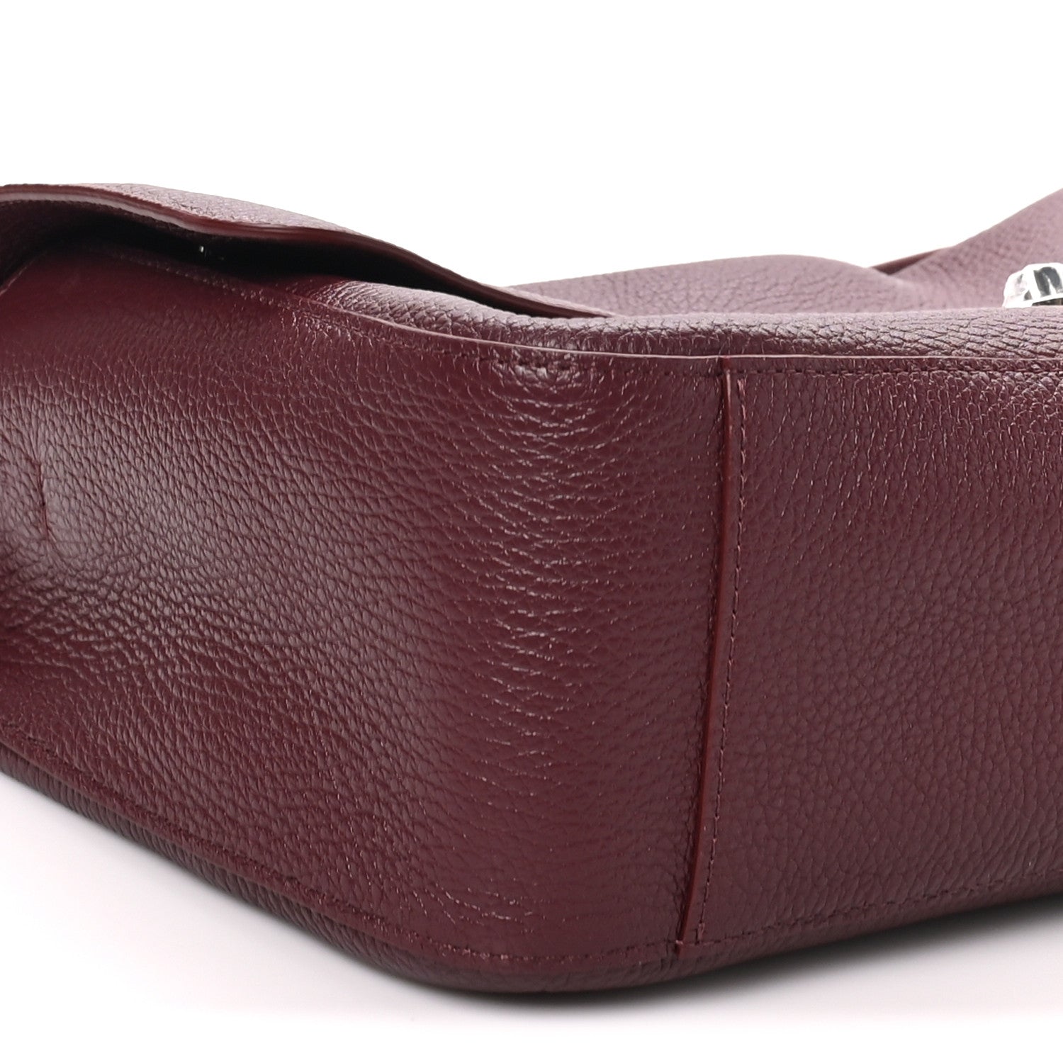 Grained Calfskin Small Souplissimo Maxi Flap Burgundy