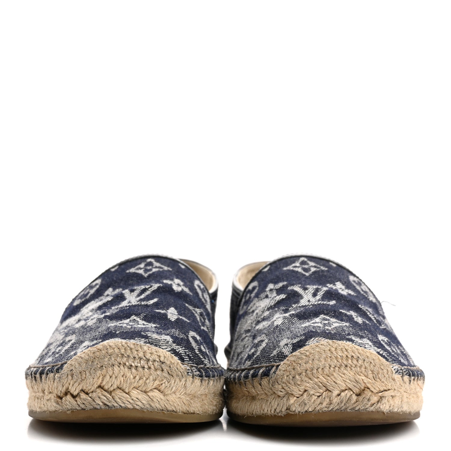 Monogram Denim Espadrille Flats 8.5 Blue