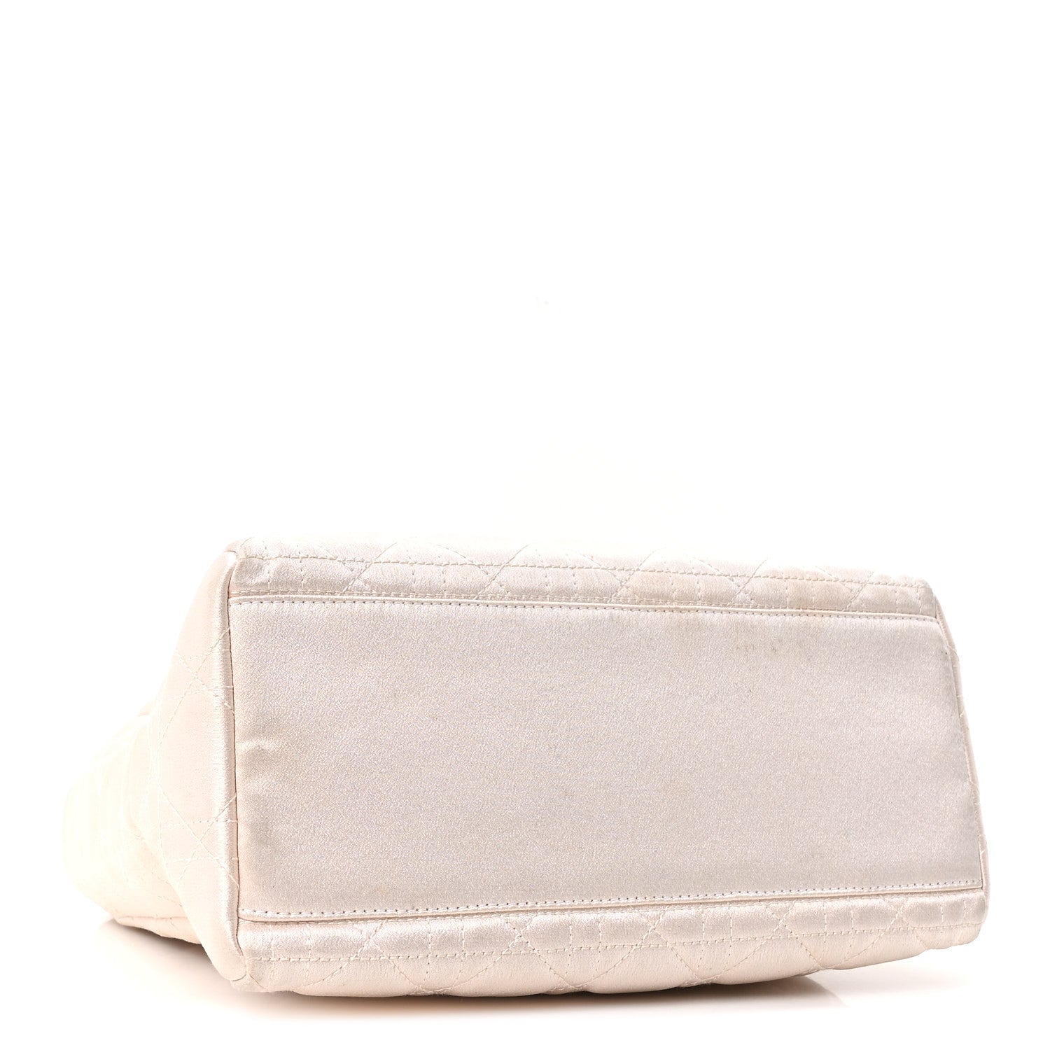 Metallic Nylon Cannage Medium Lady Dior White
