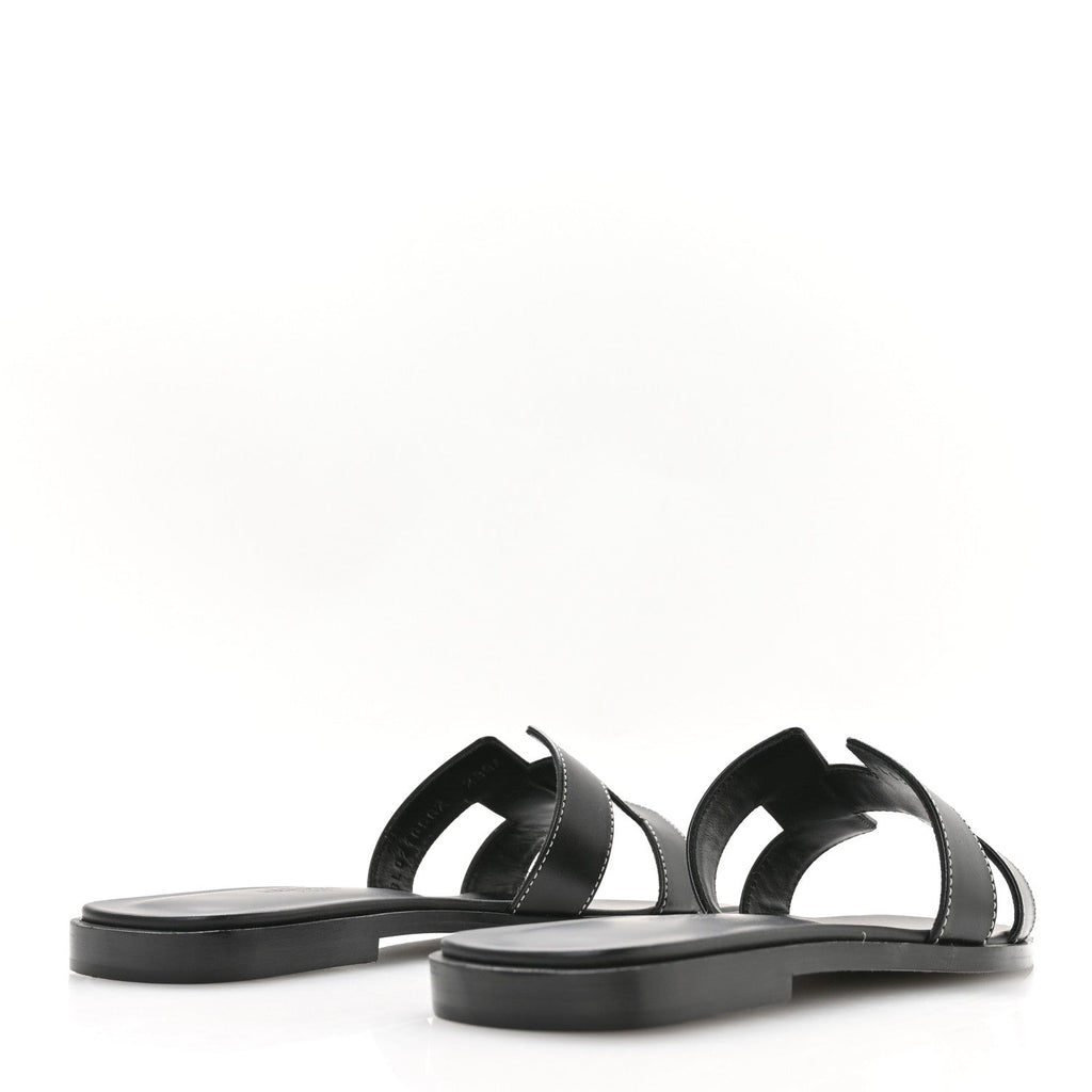 Box Calfskin Oran Sandals 36.5 Black