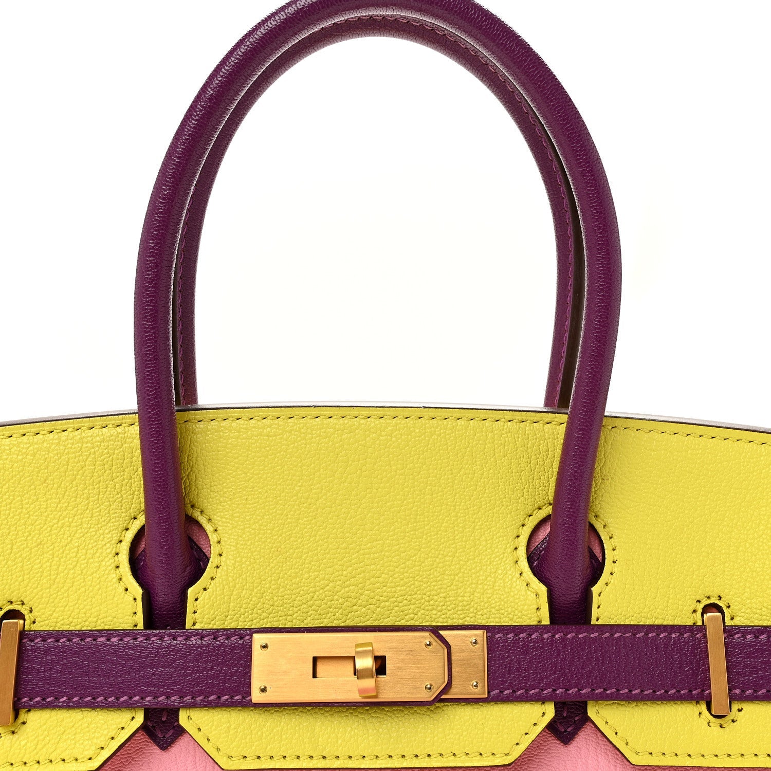 Chevre Mysore Horseshoe Birkin 30 Rose Confetti Anemone Lime