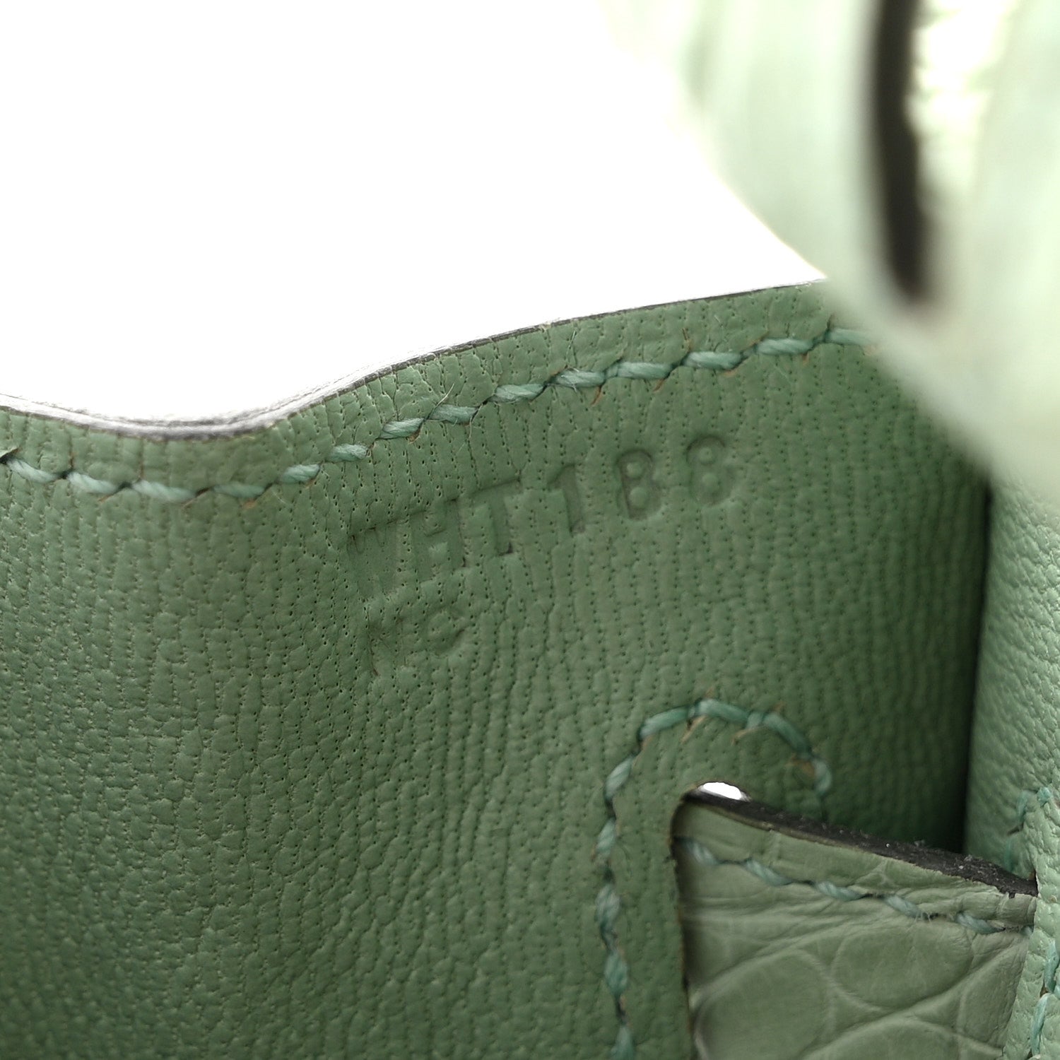 Matte Alligator Birkin Sellier 25 Vert D'eau