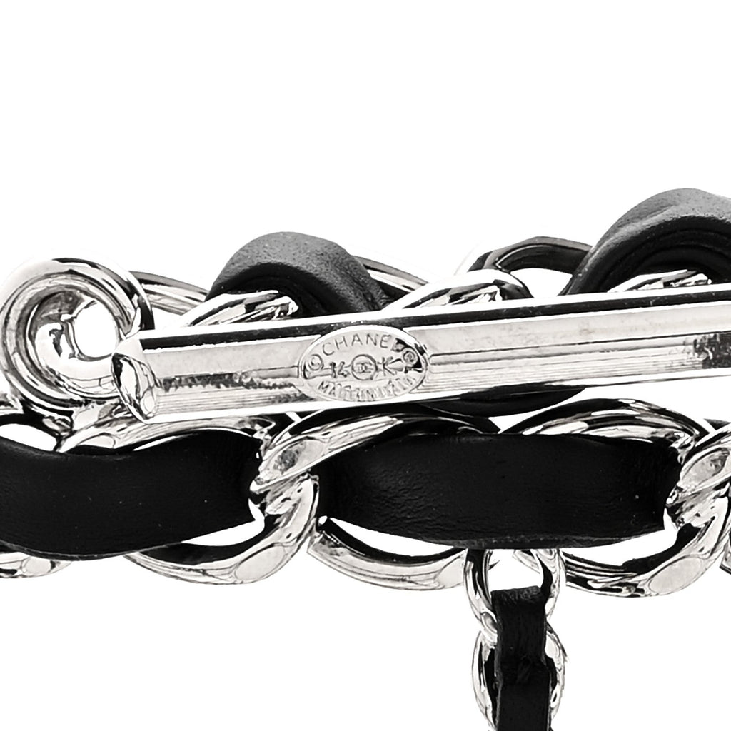 Brass Calfskin Medium Grocery By Chanel Shopping Basket Silver
