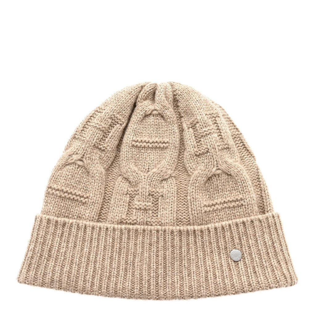 Cashmere Knit Cable Maillons Beanie M Beige
