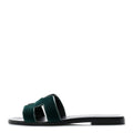 Velvet Nappa Oran Sandals 40 Vert Fonce