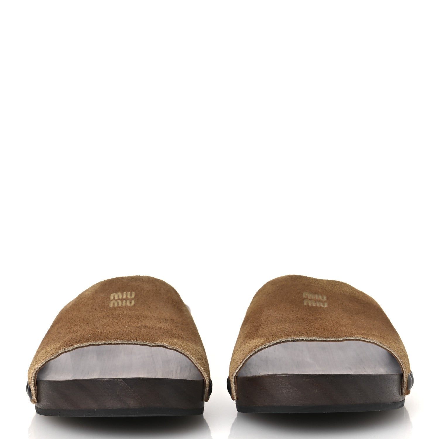 Suede Logo Slide Clogs 37 Cannella