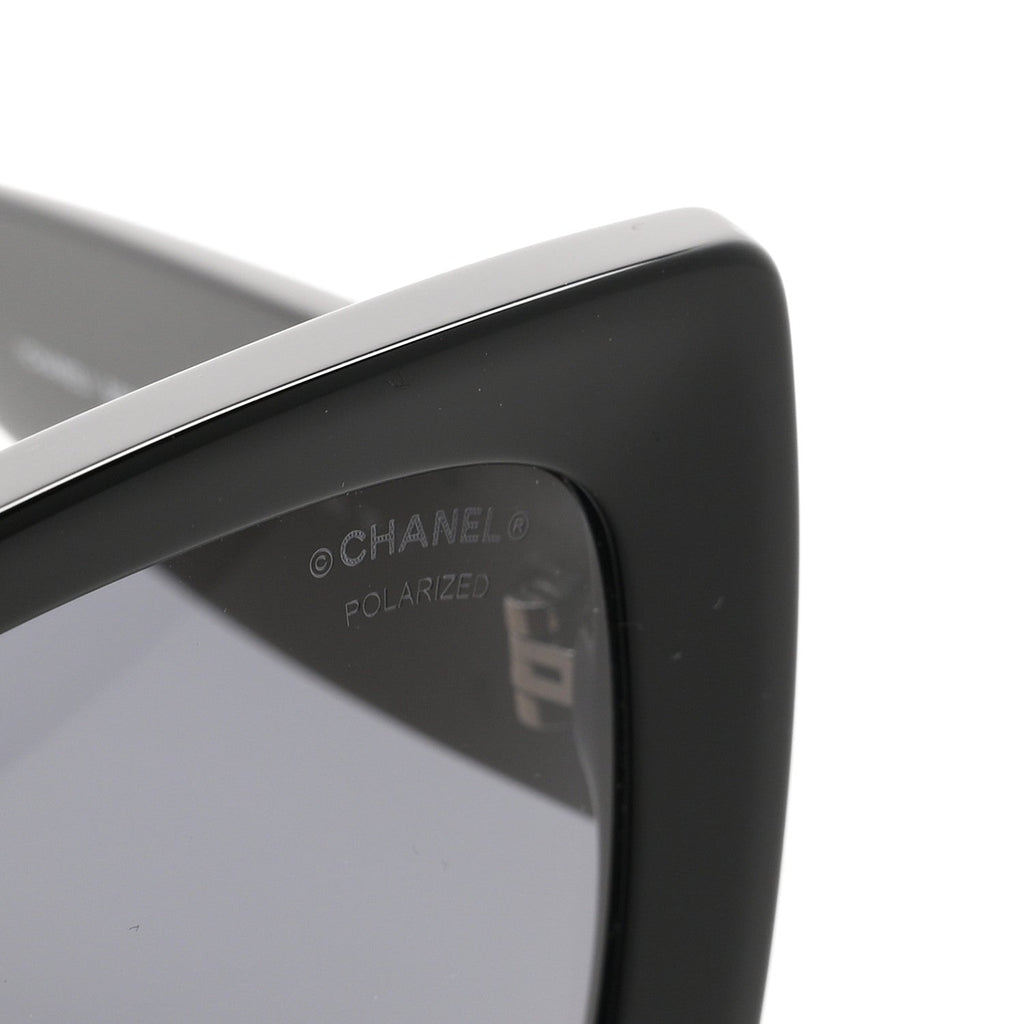 Acetate CC Polarized Square Sunglasses 5555 Black