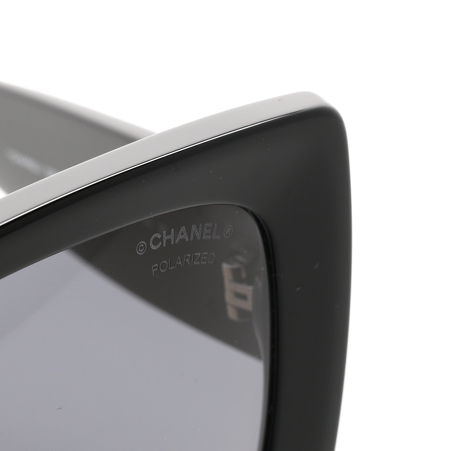 Acetate CC Polarized Square Sunglasses 5555 Black