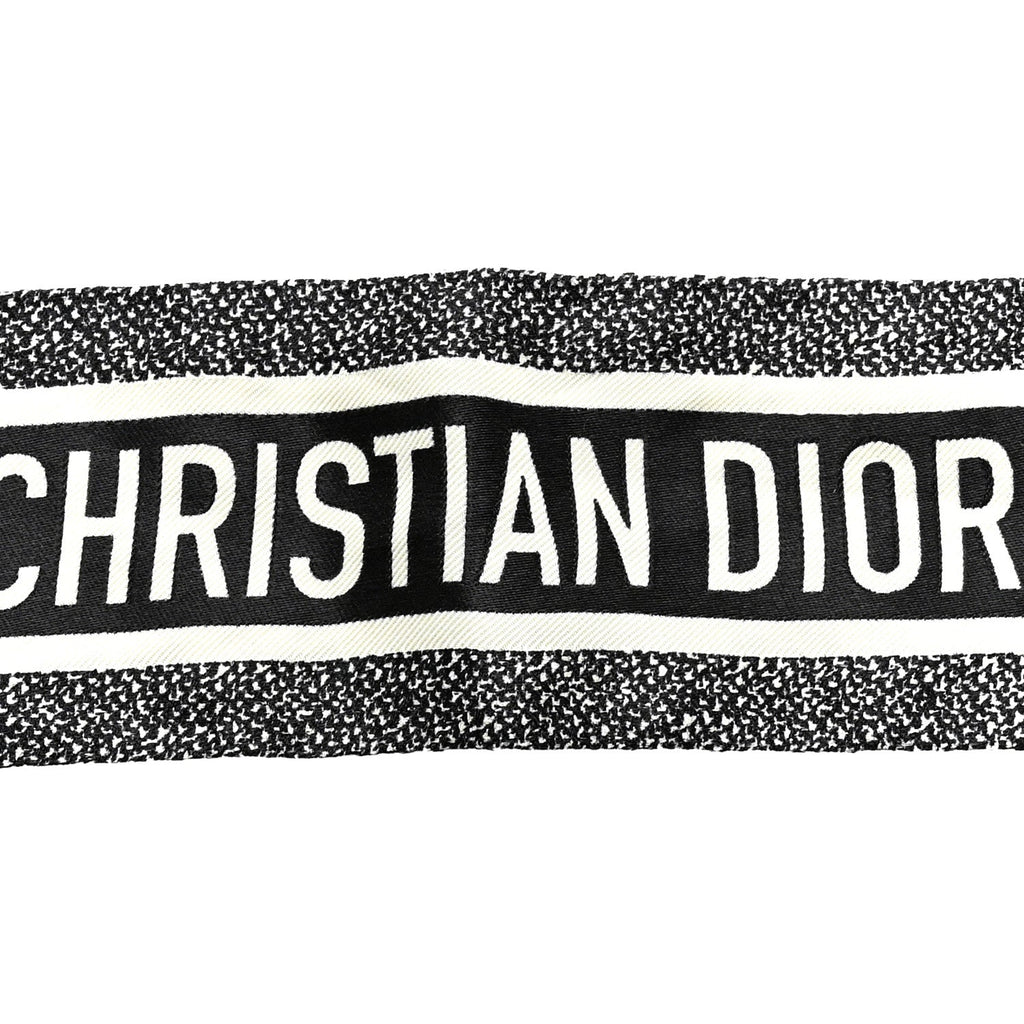 Silk Houndstooth Mitzah Scarf Black White