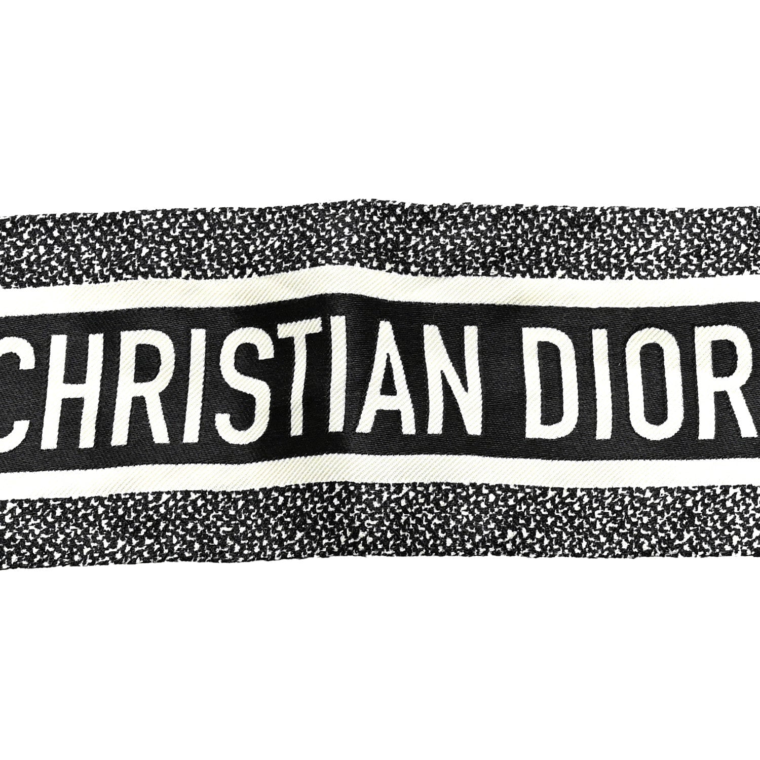 Silk Houndstooth Mitzah Scarf Black White