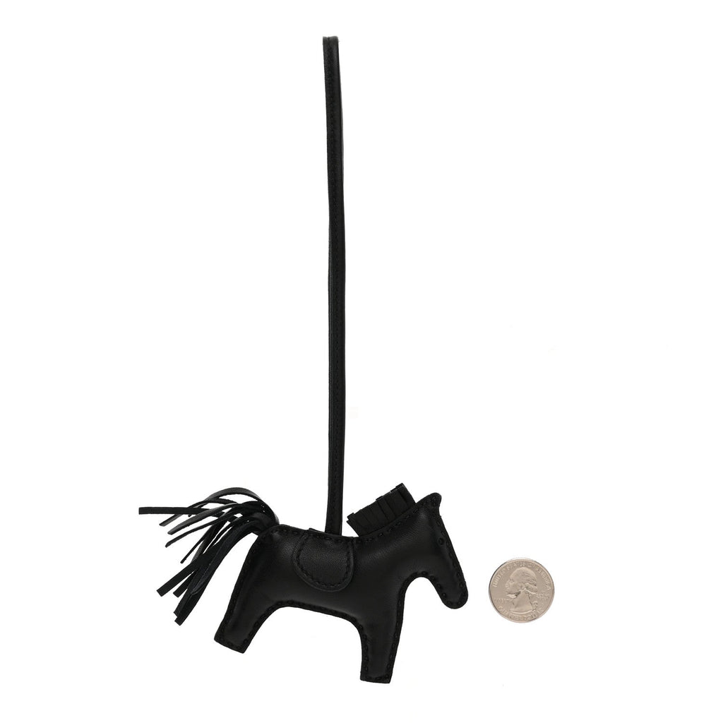 Milo Lambskin Grigri Rodeo Horse Bag Charm MM So Black
