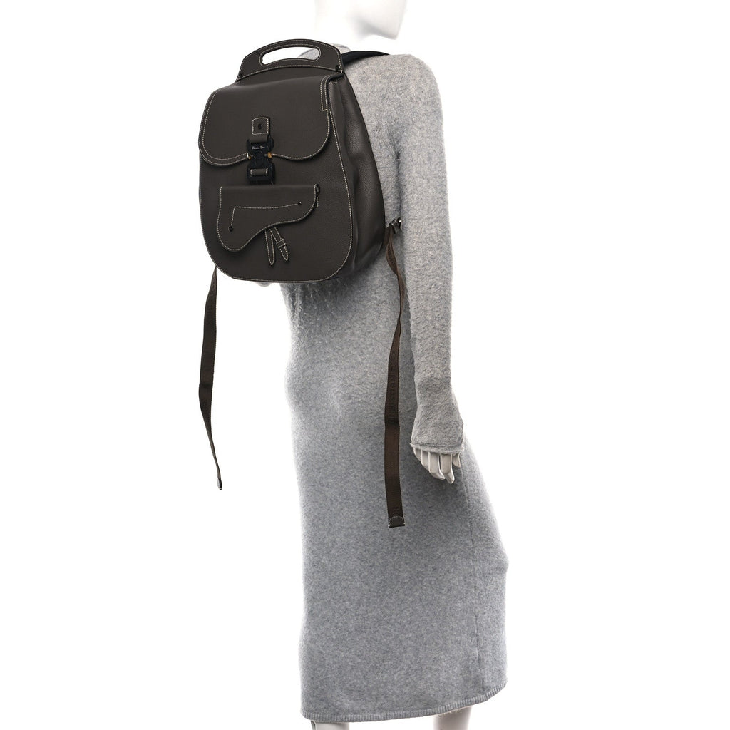 Grained Calfskin Maxi Gallop Sling Bag Grey