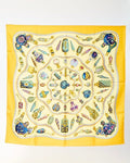 Hermès Yellow/Blue/Pink Multi "Qu'importe Le Flacon" Silk Printed 90cm Scarf