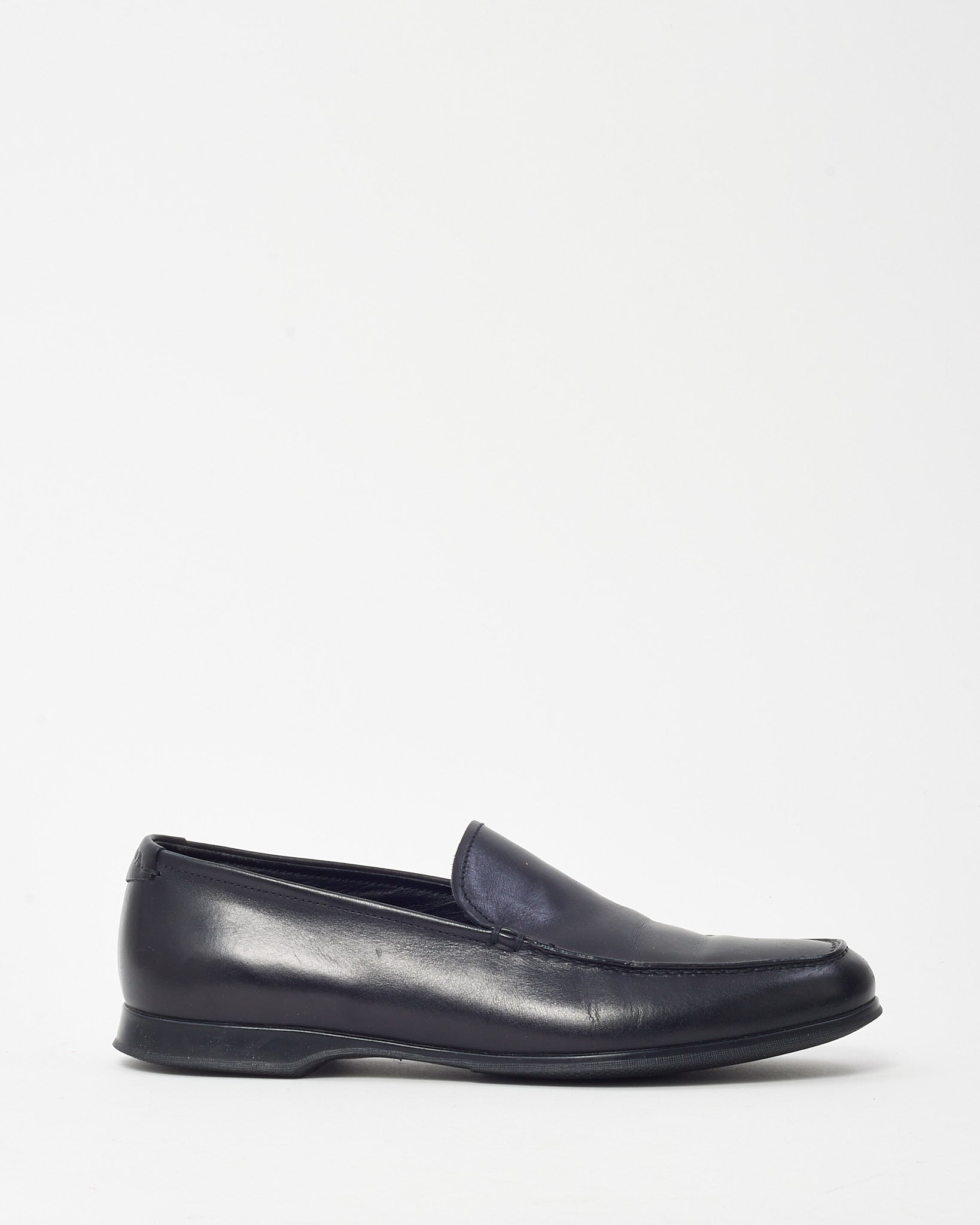Prada Men's Black Leather Loafers - 7 MEN