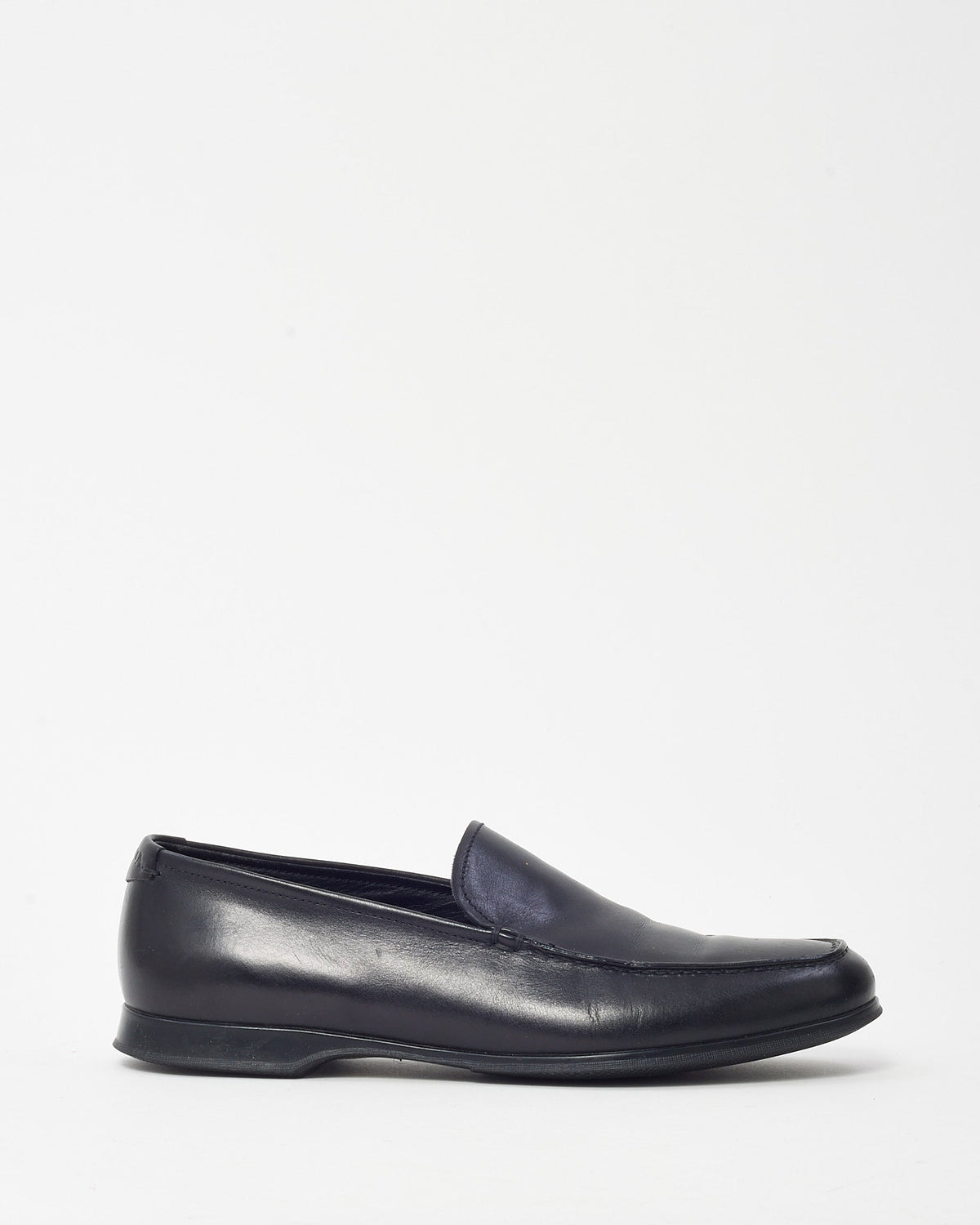 Prada Men's Black Leather Loafers - 7 MEN