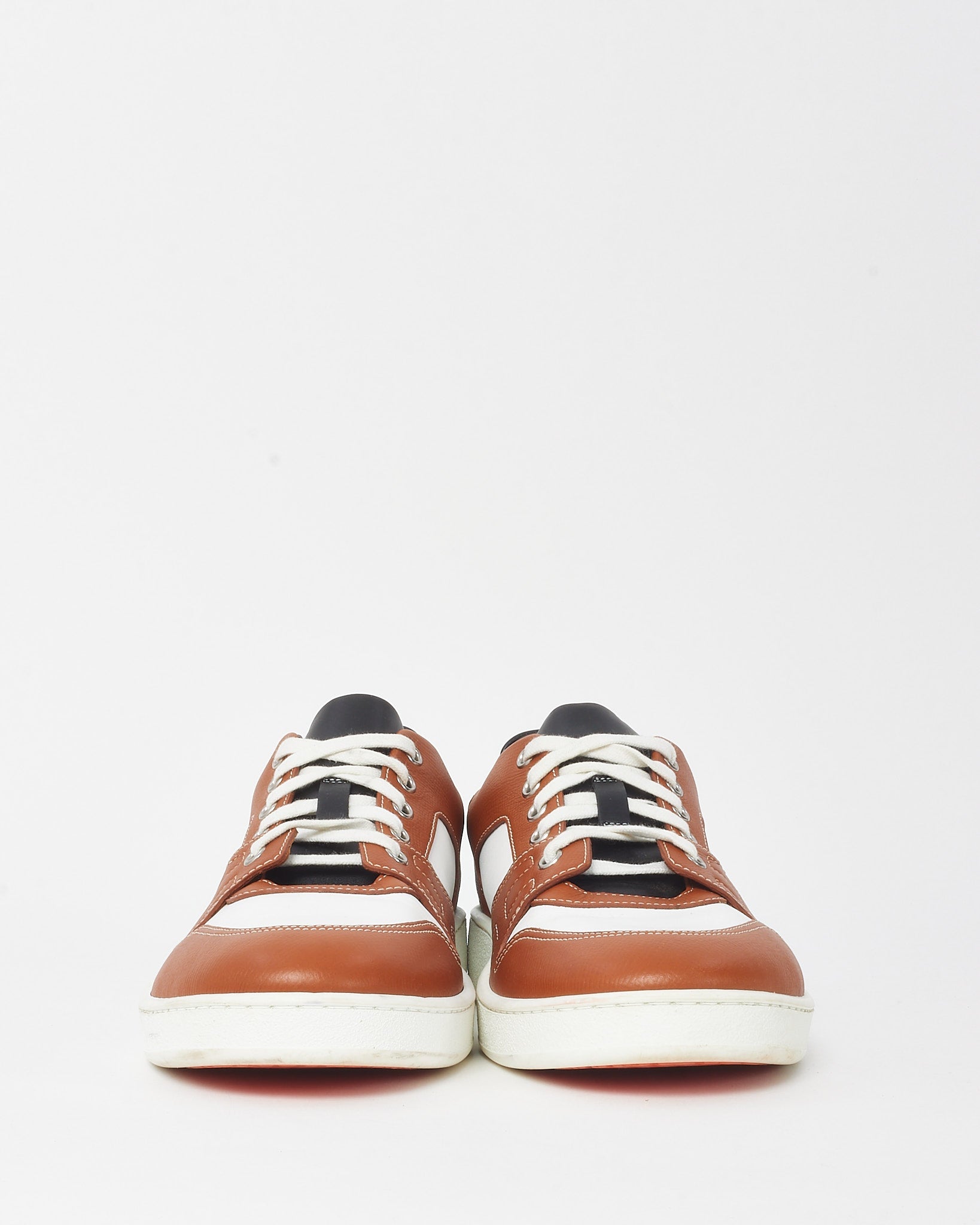 Hermès Men's Tan/White/Black Leather Free Sneakers - 40M EU /7M US/9W US