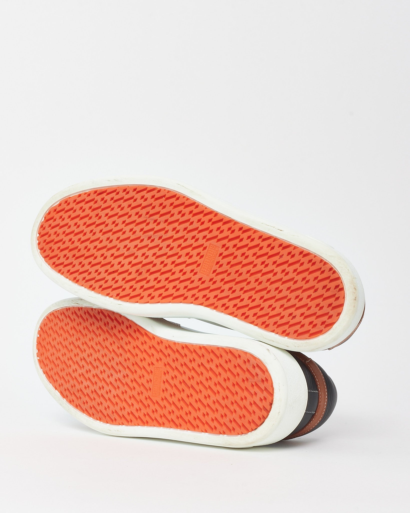 Hermès Men's Tan/White/Black Leather Free Sneakers - 40M EU /7M US/9W US