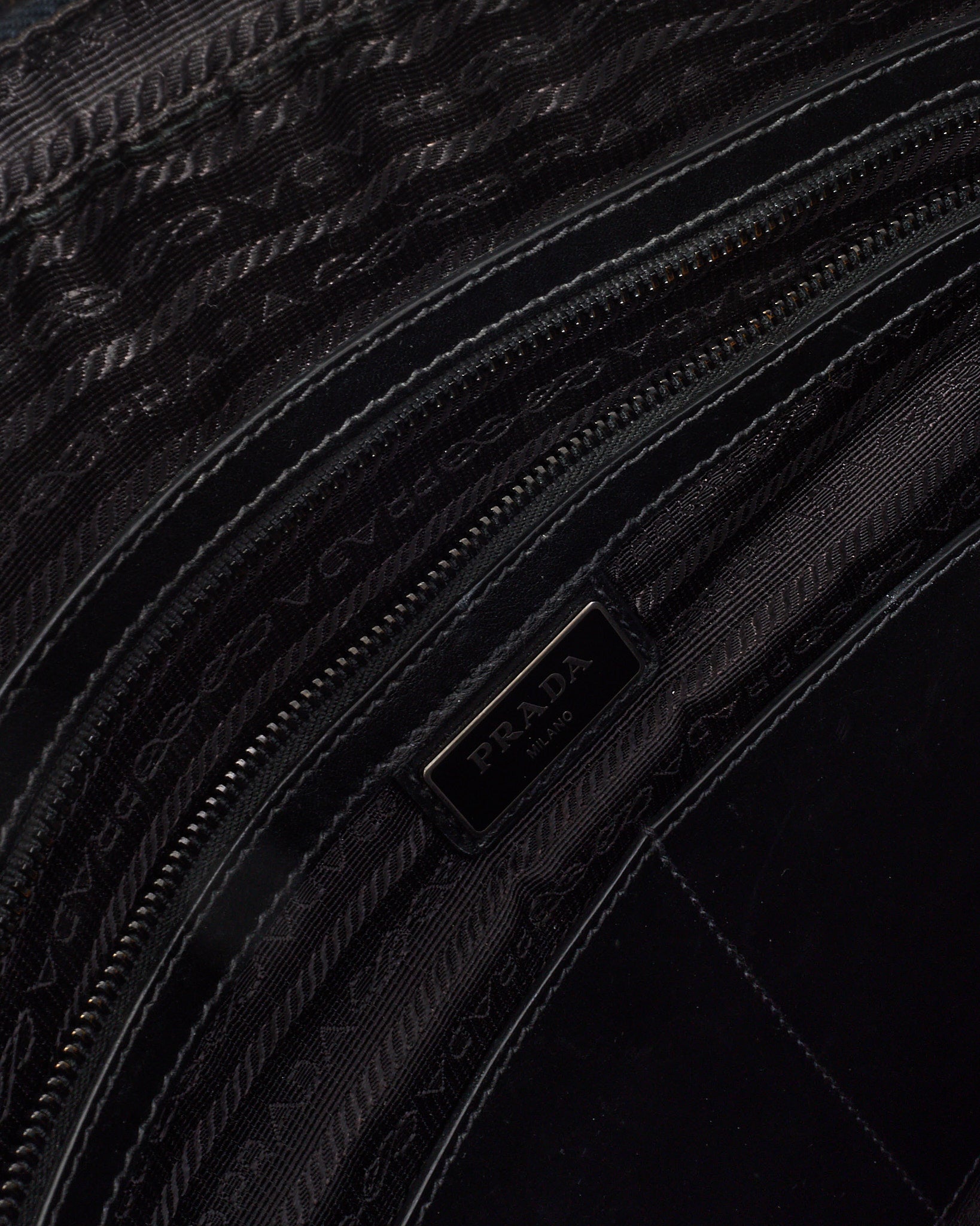 Prada Navy Toro Leather Logo 2Way Convertible Briefcase
