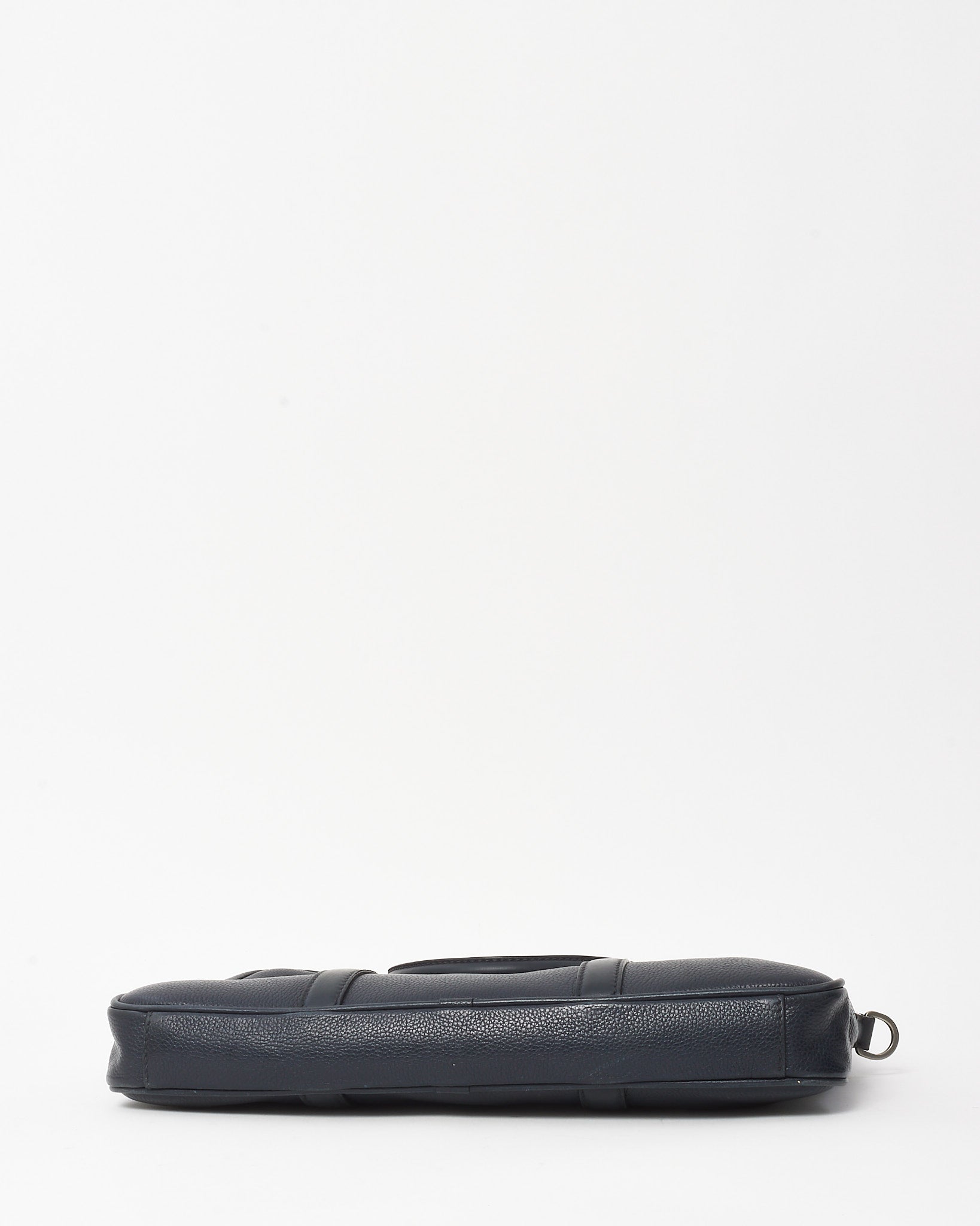 Prada Navy Toro Leather Logo 2Way Convertible Briefcase