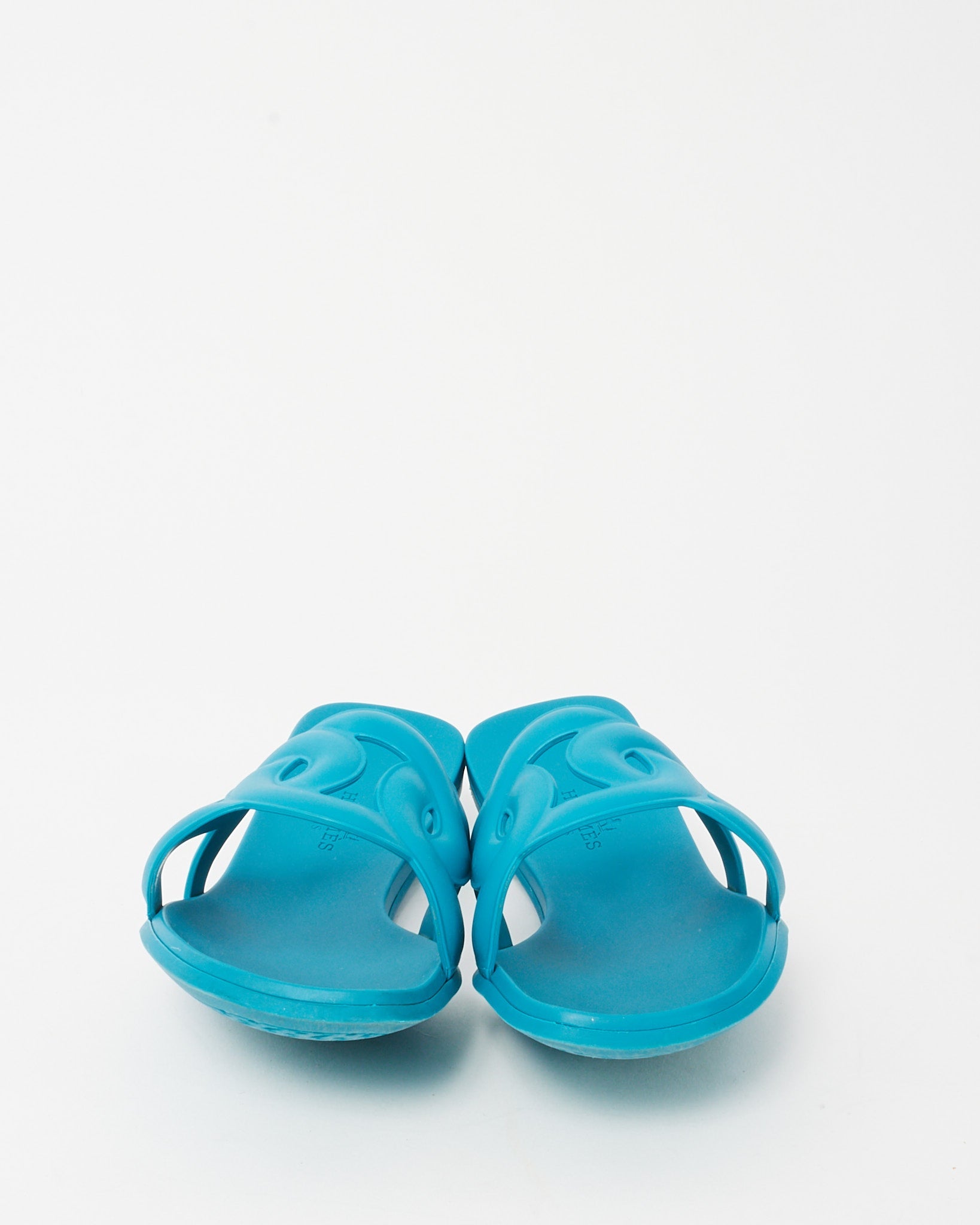 Hermès Blue PVC Rubber Aloha Sandals - 36