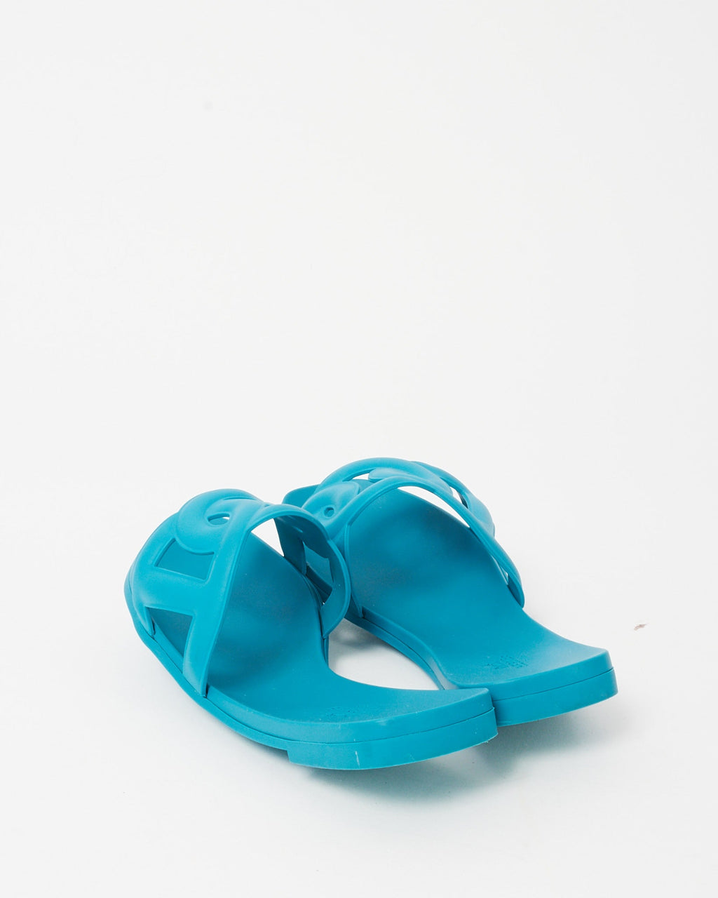 Hermès Blue PVC Rubber Aloha Sandals - 36