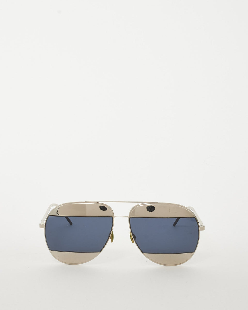Dior SIlver and Black Lens Dior DIORSPLIT1 Aviator Sunglasses