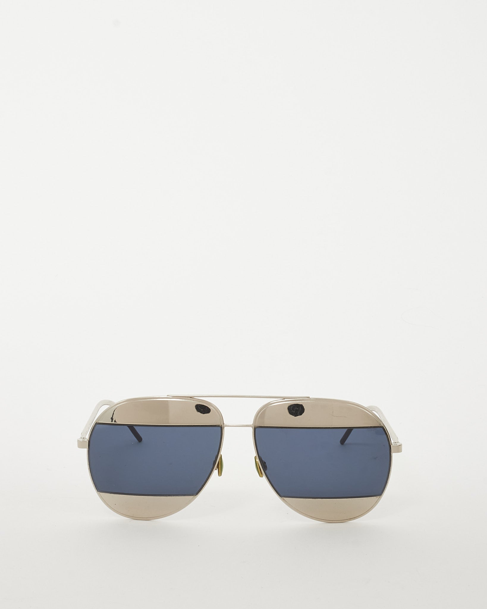Dior SIlver and Black Lens Dior DIORSPLIT1 Aviator Sunglasses