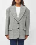 Gucci Grey Chevron Wool Blazer Coat - 44/US L