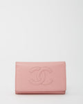 Chanel Pink Caviar Leather Timeless Interlocking CC Logo 6 Key Holder