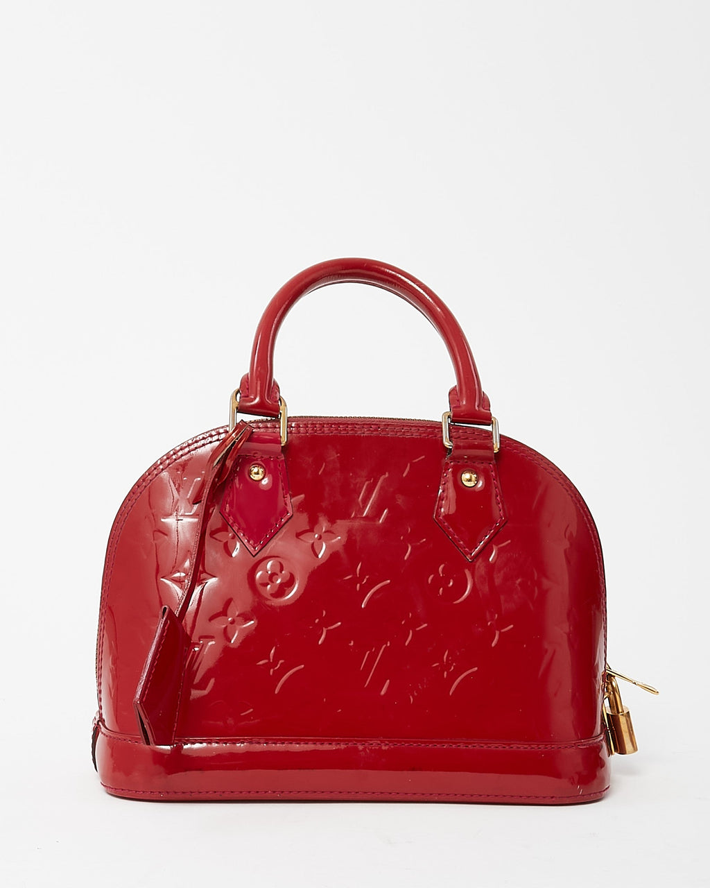 Louis Vuitton Alma BB Red Monogram Vernis Patent Leather Handbag
