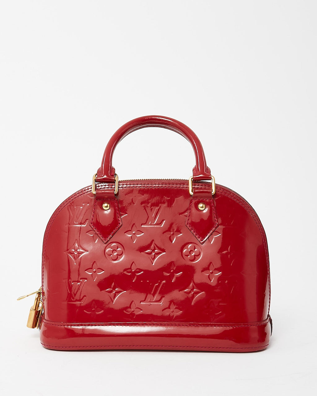 Louis Vuitton Alma BB Red Monogram Vernis Patent Leather Handbag