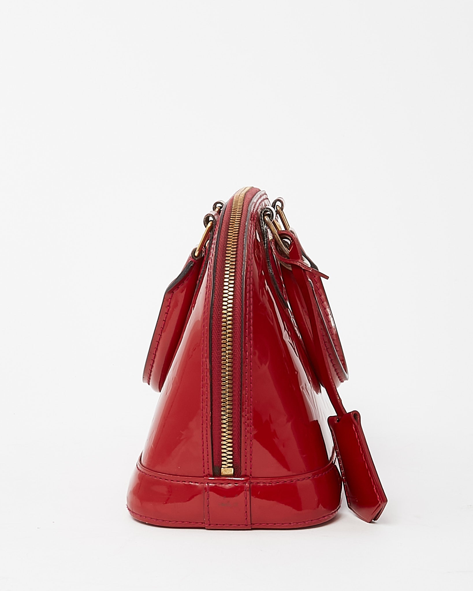 Louis Vuitton Alma BB Red Monogram Vernis Patent Leather Handbag