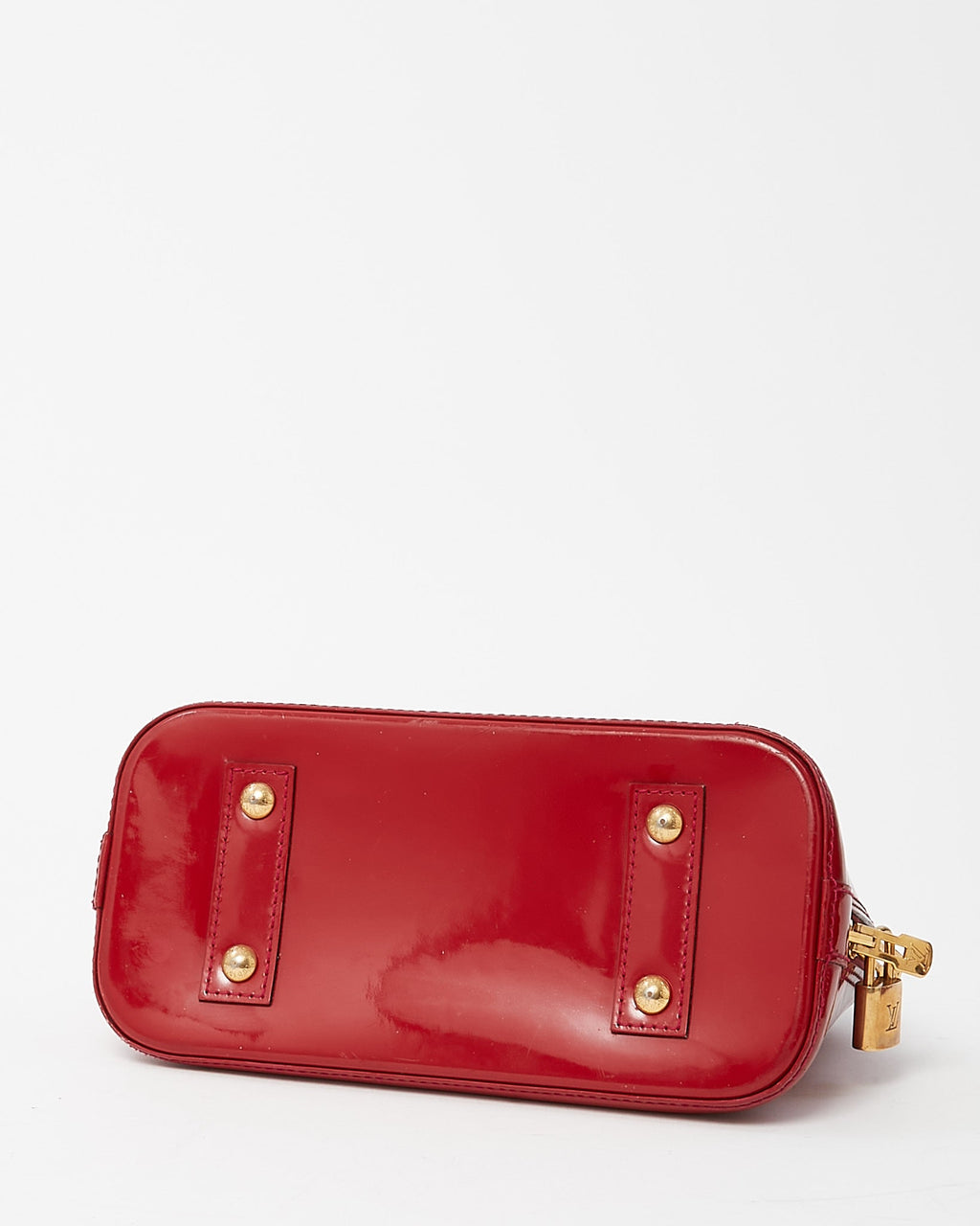 Louis Vuitton Alma BB Red Monogram Vernis Patent Leather Handbag