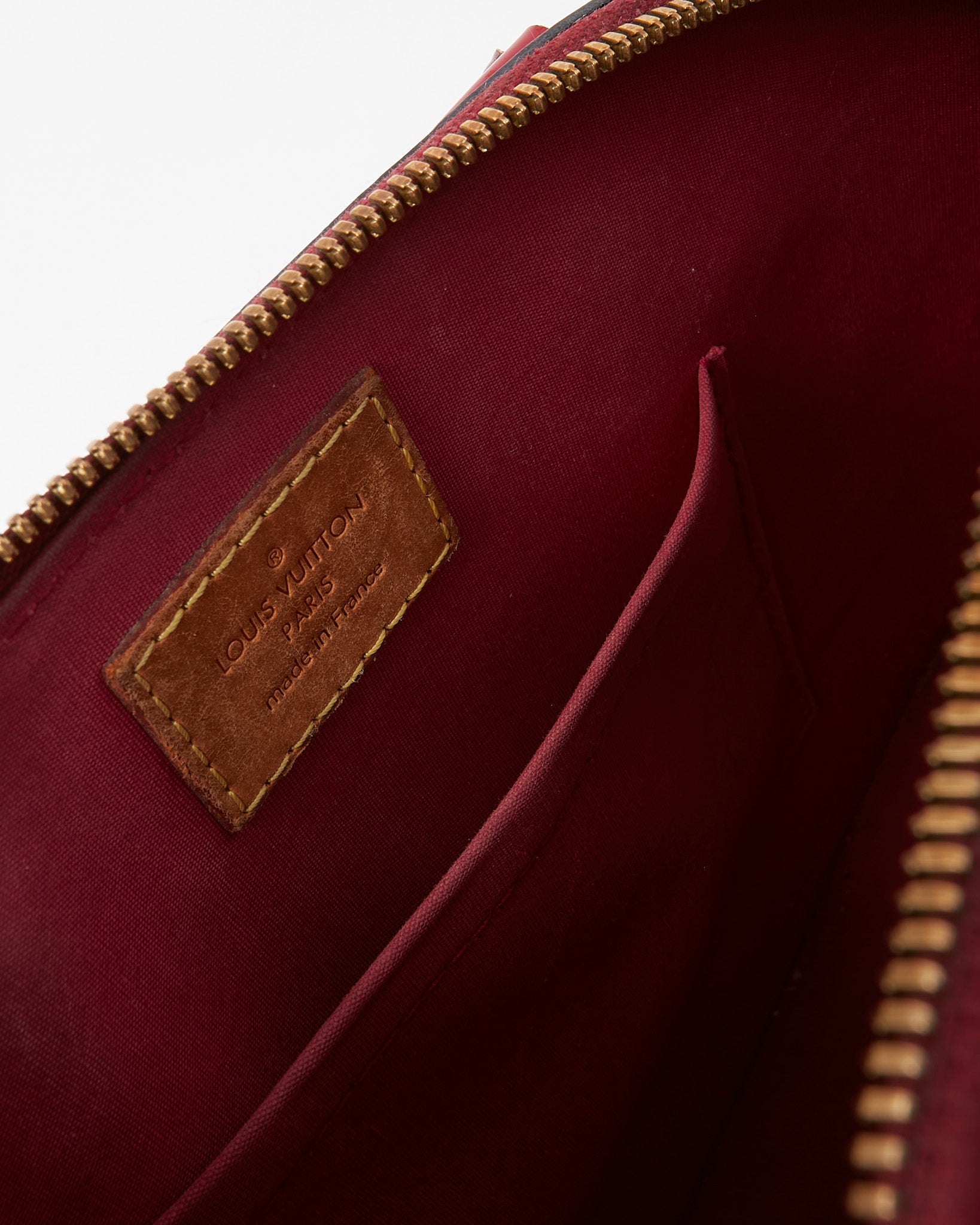 Louis Vuitton Alma BB Red Monogram Vernis Patent Leather Handbag