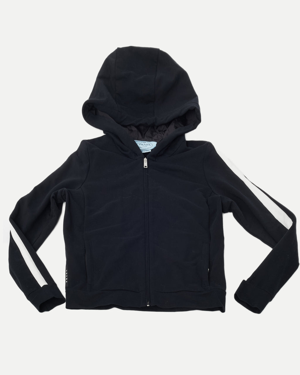 Prada Black Cotton White Stripe Logo Tracksuit - XL