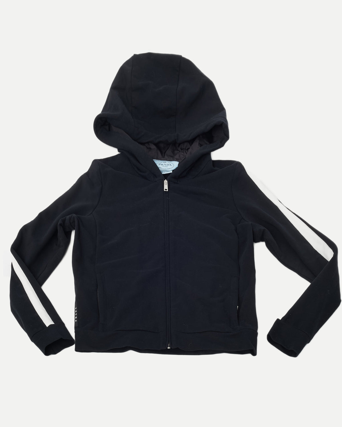 Prada Black Cotton White Stripe Logo Tracksuit - XL