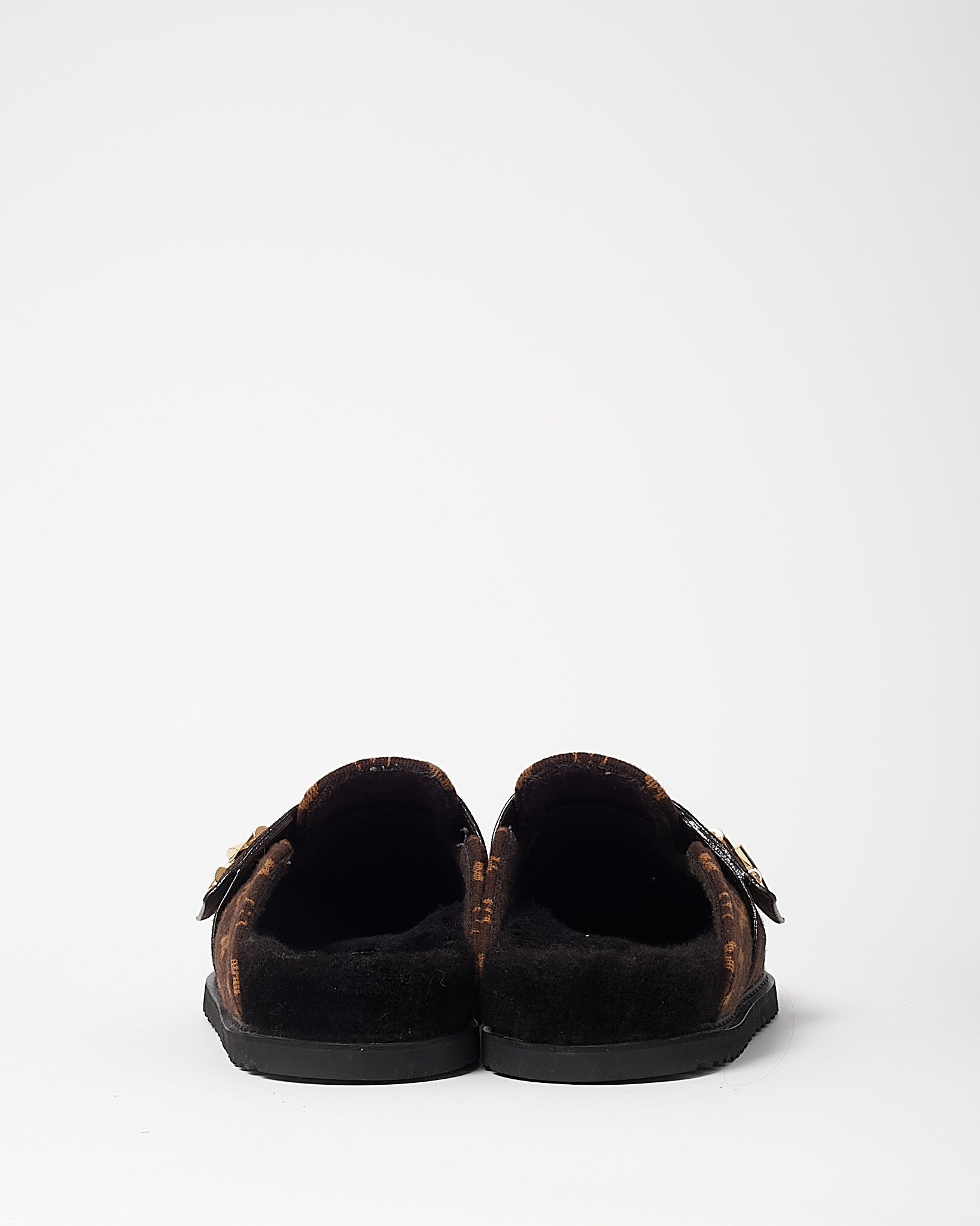 Louis Vuitton Brown Monogram Cashgora Wool LV Cosy Flat Comfort Closed Mules - 41