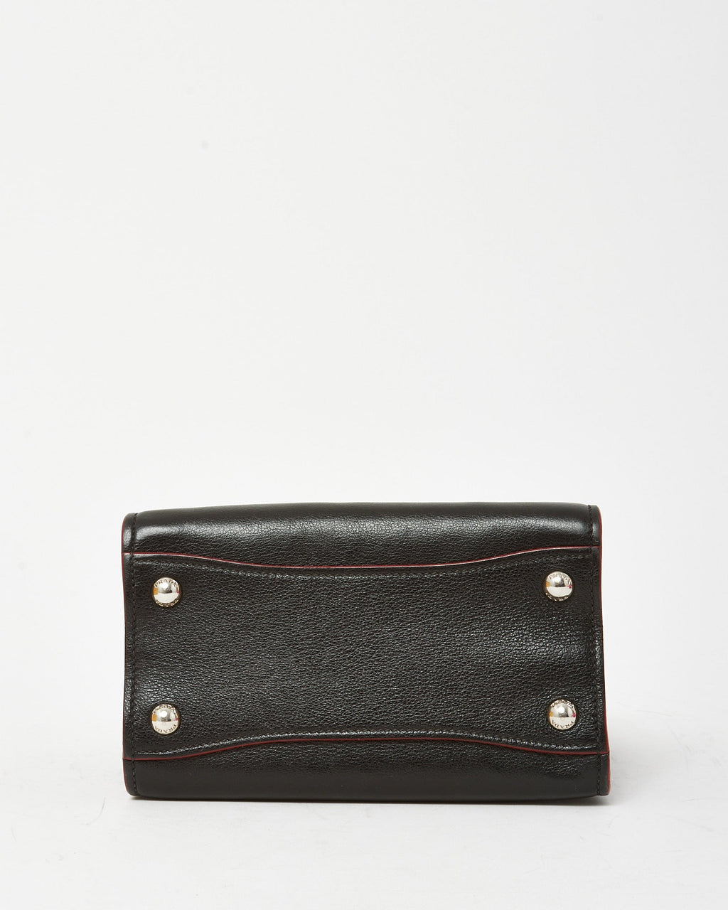 Prada Black and Red Trim Glace Calf Leather & Scamosciato Twin Pocket Tote with Strap