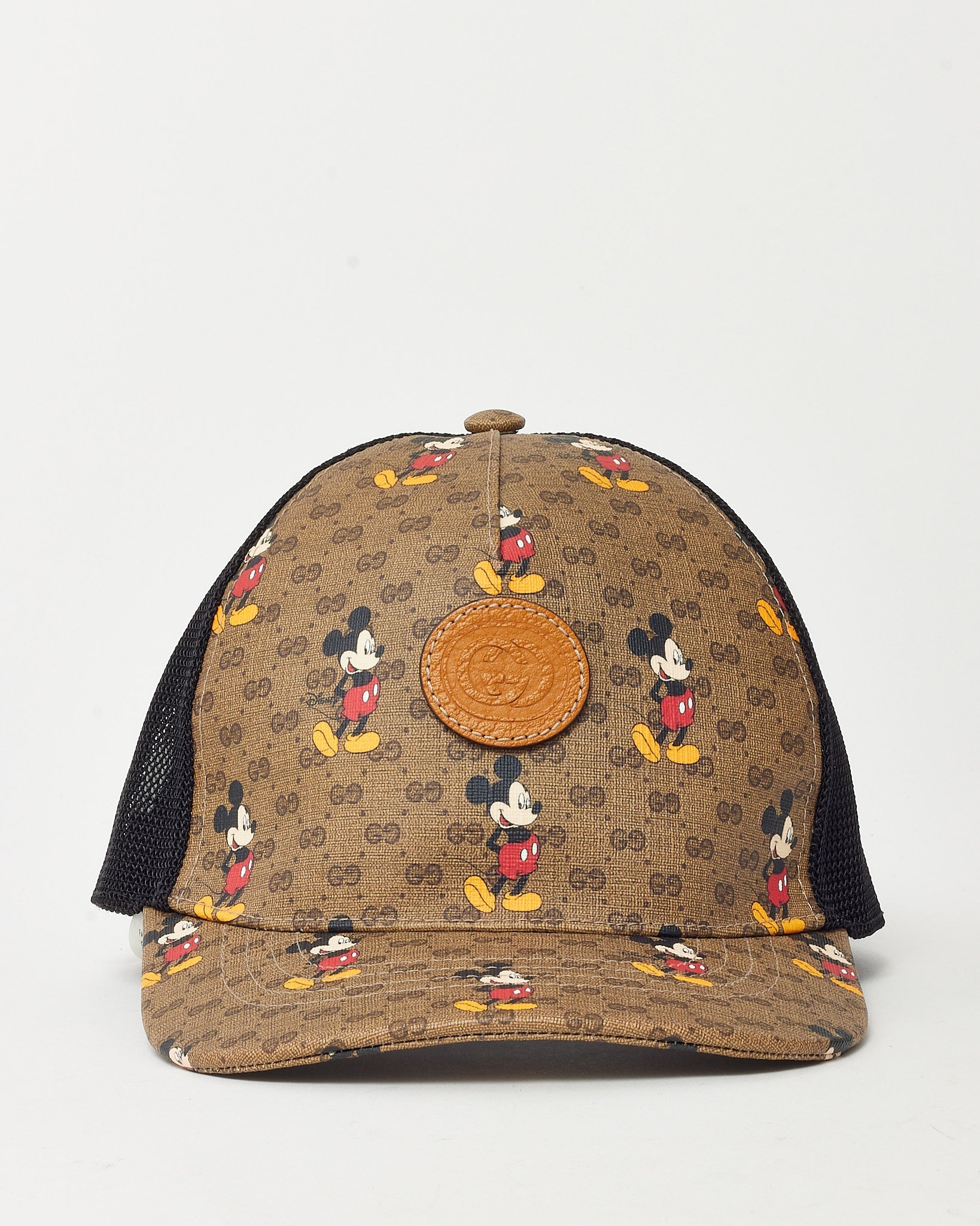 Gucci x Disney Mickey Mouse Brown GG Supreme Canvas Trucker Hat - L