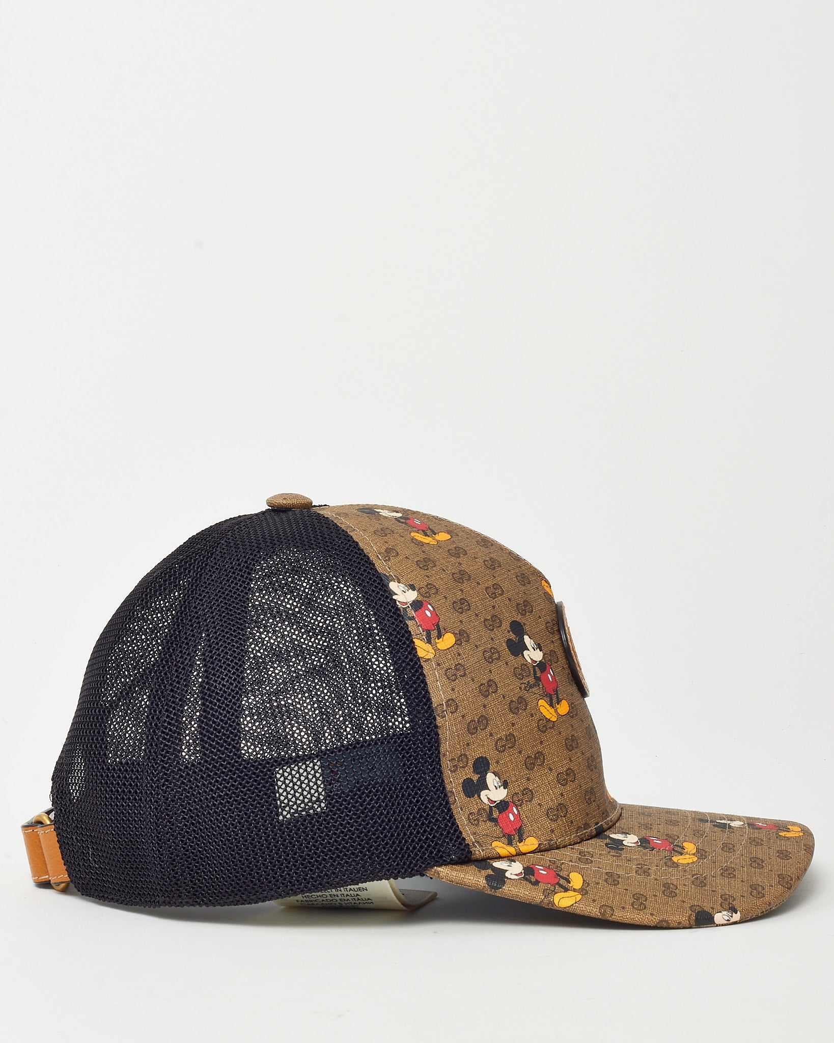 Gucci x Disney Mickey Mouse Brown GG Supreme Canvas Trucker Hat - L