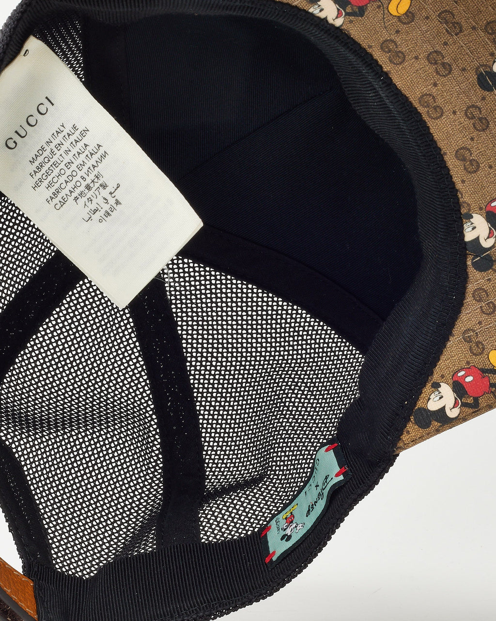 Gucci x Disney Mickey Mouse Brown GG Supreme Canvas Trucker Hat - L