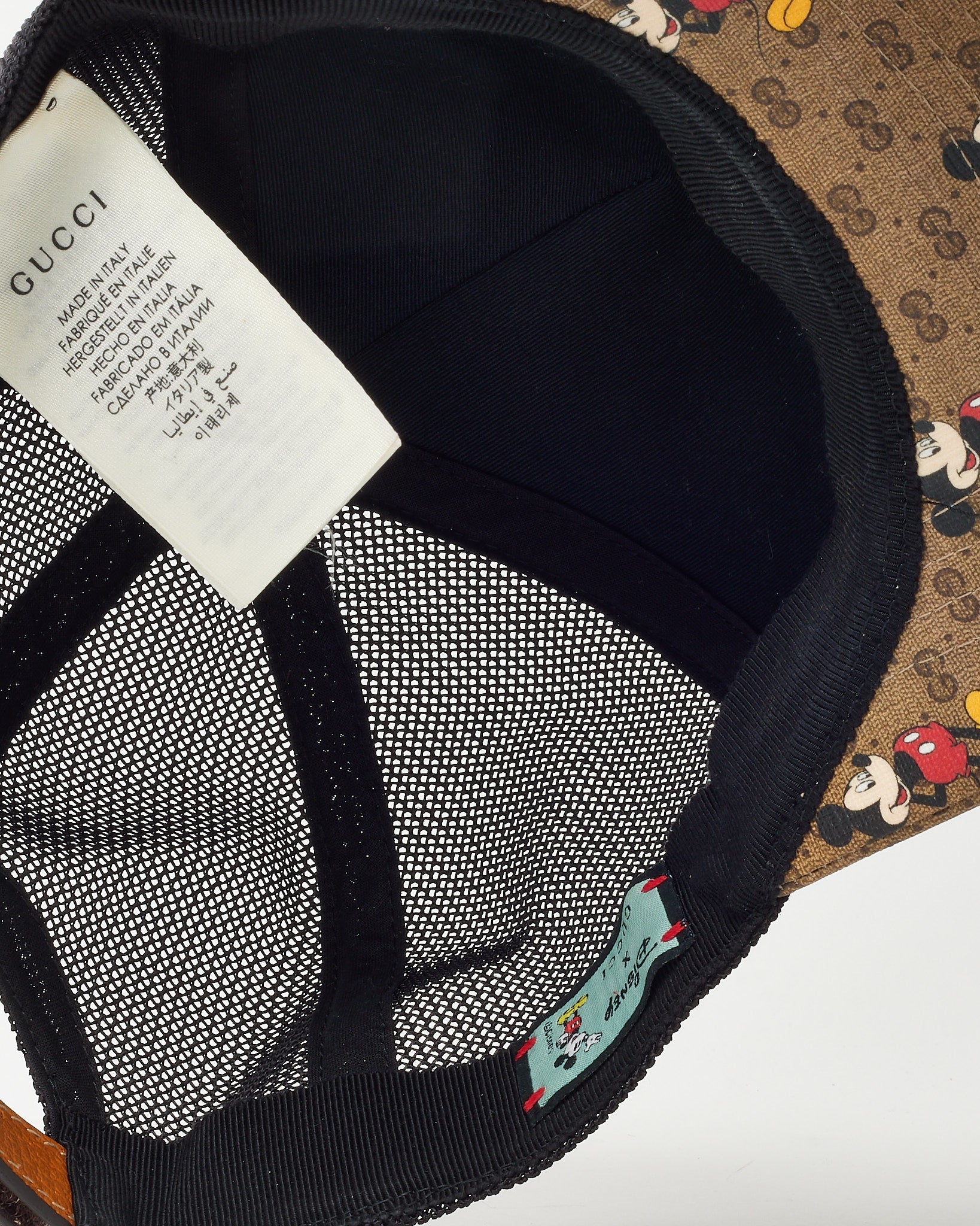 Gucci x Disney Mickey Mouse Brown GG Supreme Canvas Trucker Hat - L