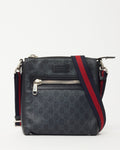 Gucci Black Monogram GG Supreme Canvas Small Messenger Bag